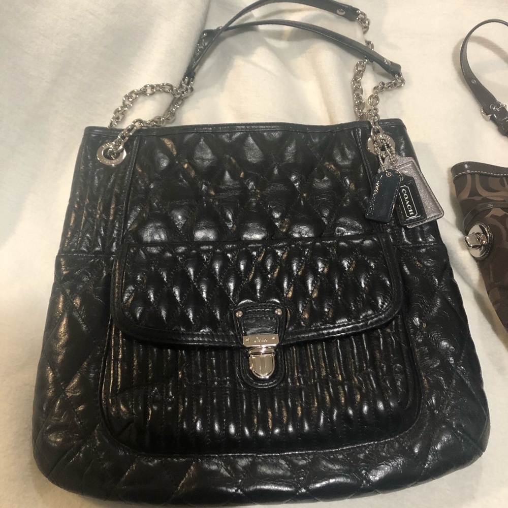 Black coach handbag